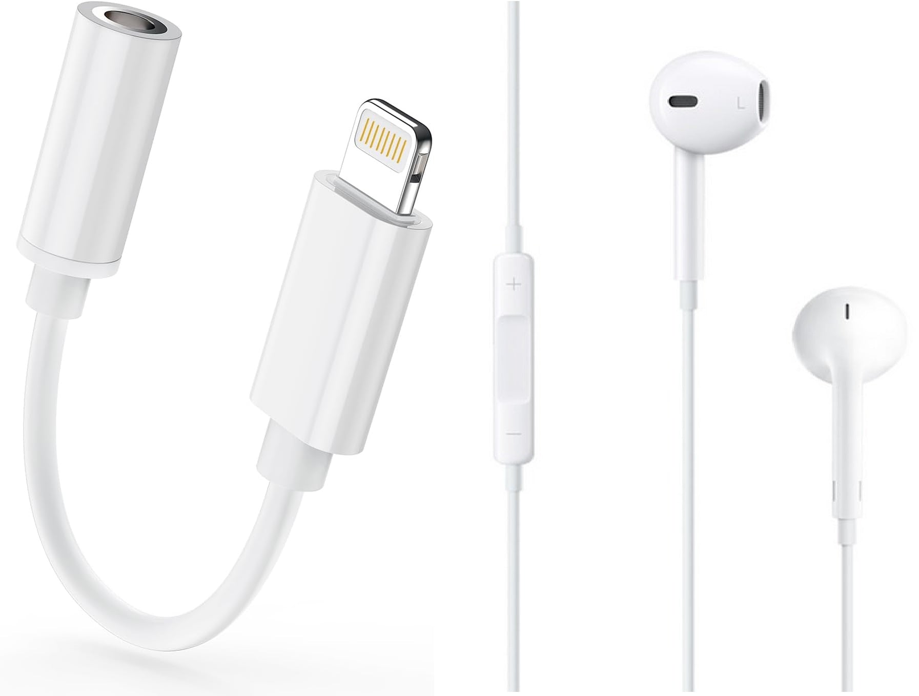 lot écouteur jack + adaptateur iPhone vers jack