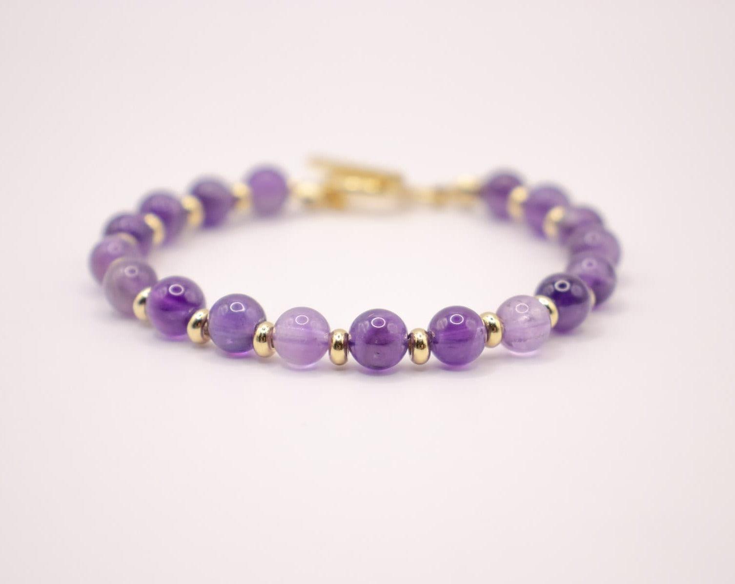 CIRCE | Bracelet in Amethyst and 18-carat gold-plated stainless steel