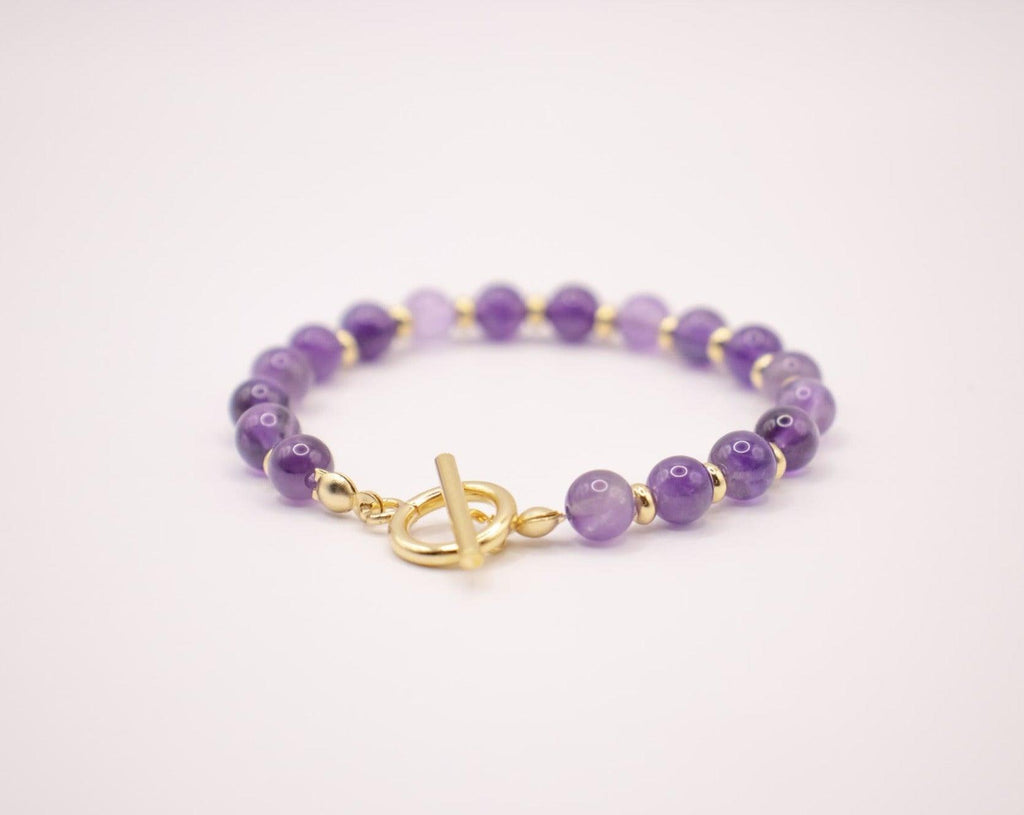 CIRCE | Bracelet in Amethyst and 18-carat gold-plated stainless steel