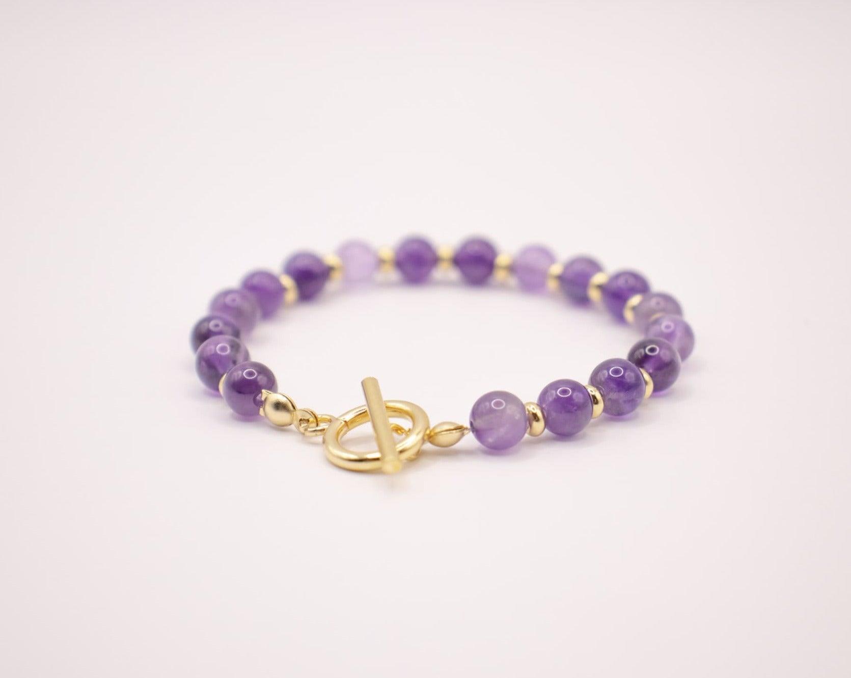 CIRCE | Bracelet in Amethyst and 18-carat gold-plated stainless steel