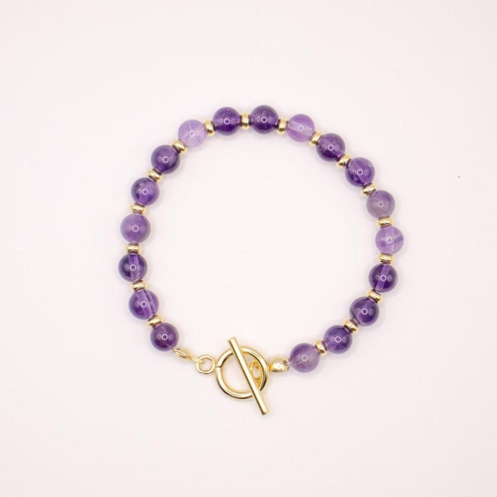 CIRCE | Bracelet in Amethyst and 18-carat gold-plated stainless steel