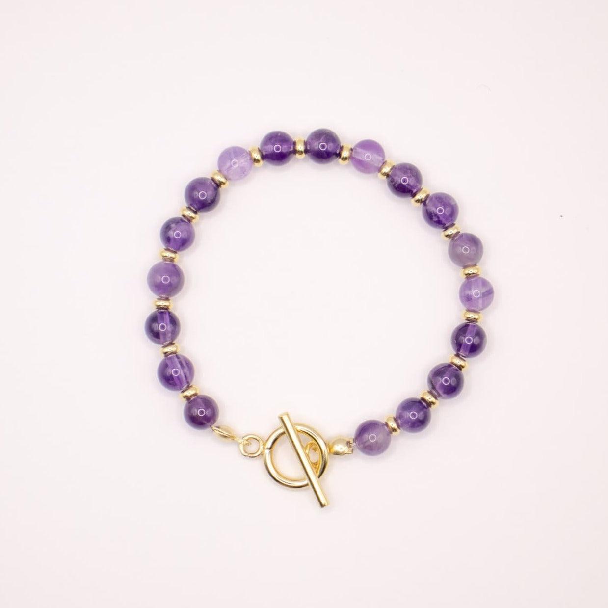 CIRCE | Bracelet in Amethyst and 18-carat gold-plated stainless steel