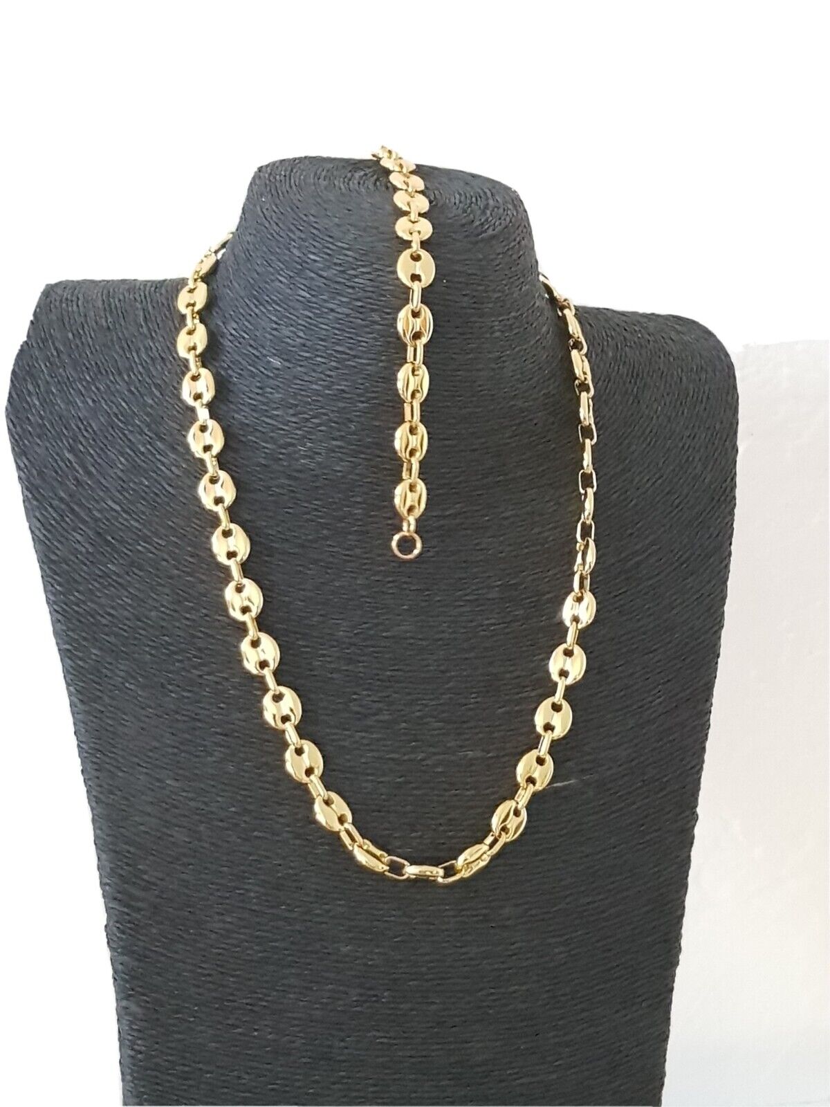 Parure Collier et Bracelet – Acier Inoxydable Doré